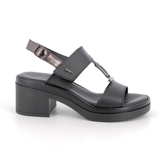 Igi&Co 1193400 Sandali con tacco da donna nero e grigio con strap