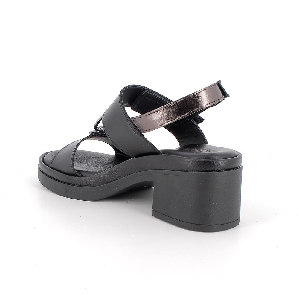 Igi&Co 1193400 Sandali con tacco da donna nero e grigio con strap