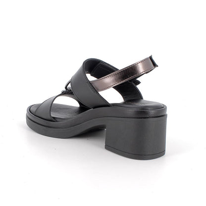 Igi&Co 1193400 Sandali con tacco da donna nero e grigio con strap