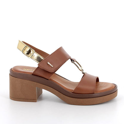Igi&Co 1193411 Sandali con tacco da donna marrone e platino con strap