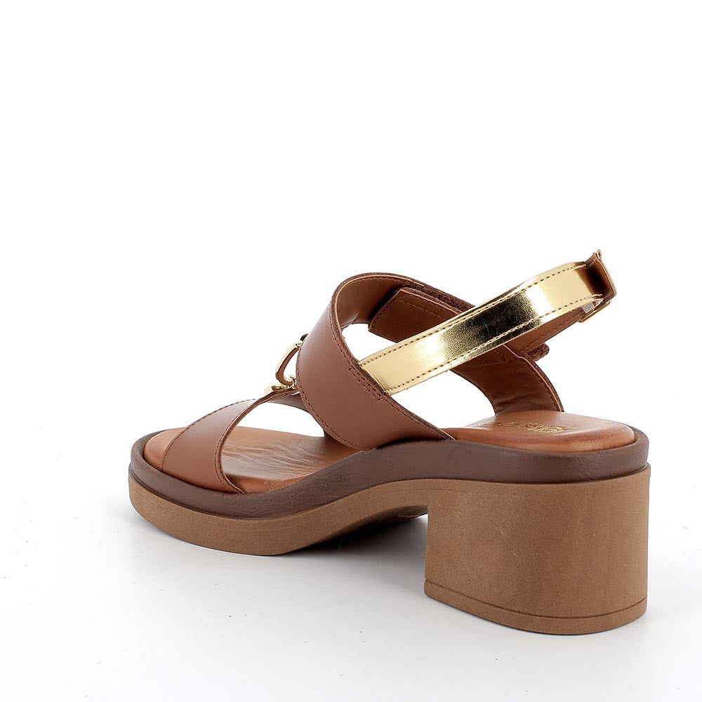 Igi&Co 1193411 Sandali con tacco da donna marrone e platino con strap