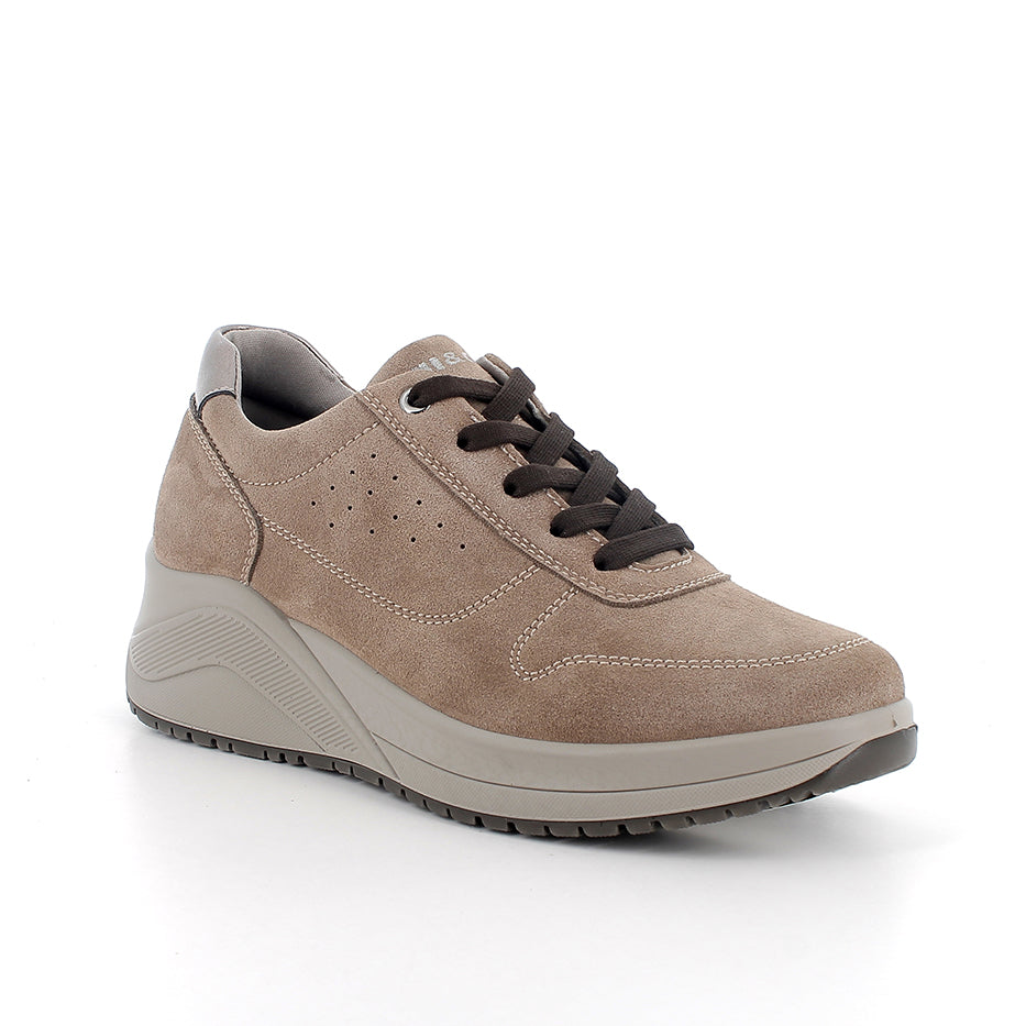 Igi&Co 2150855 Sneakers con zeppa da donna beige con lacci