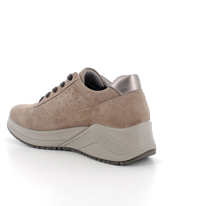 Igi&Co 2150855 Sneakers con zeppa da donna beige con lacci