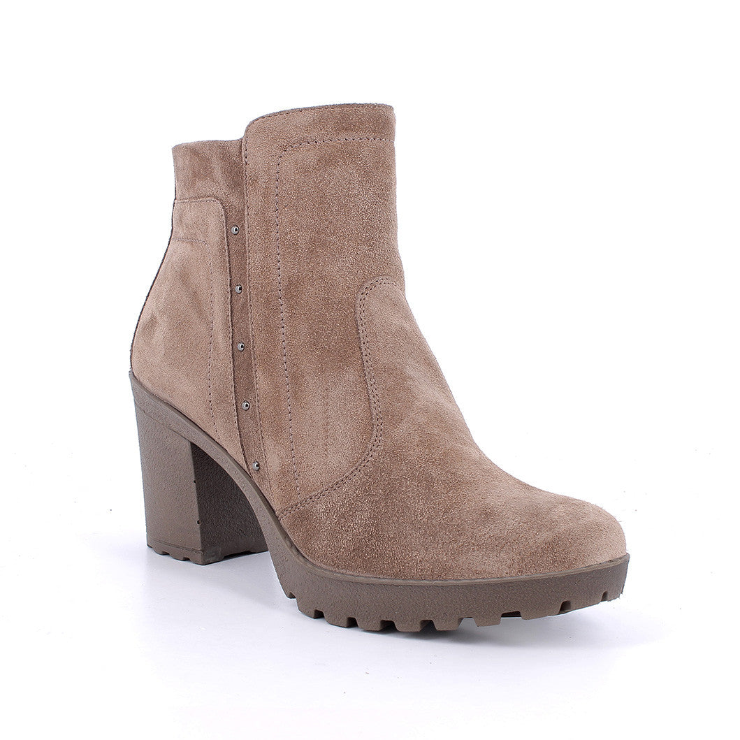 Igi&Co 2159922 Stivaletti con tacco da donna beige con zip