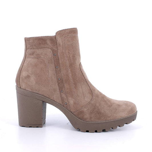 Igi&Co 2159922 Stivaletti con tacco da donna beige con zip