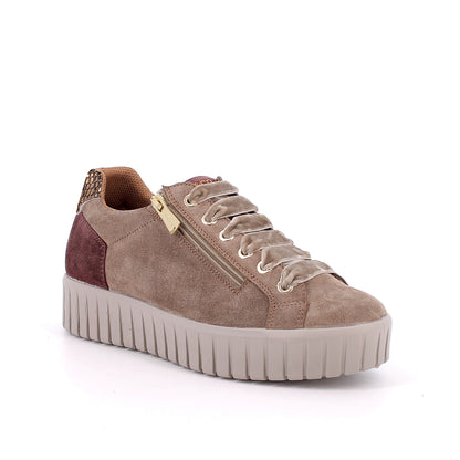 Igi&Co 2168644 Sneakers con zeppa da donna beige con zip