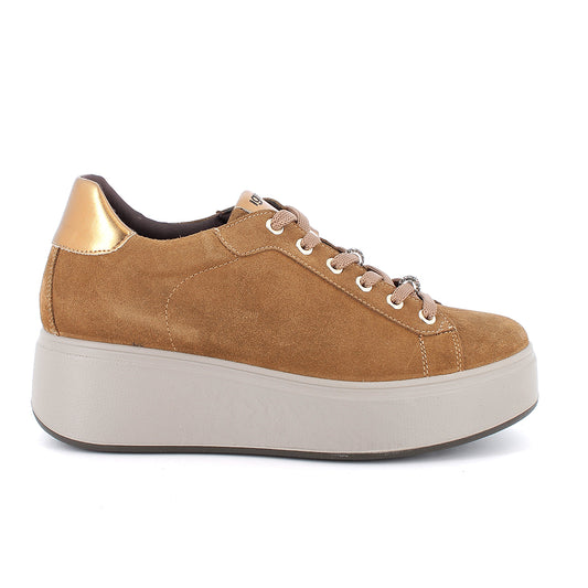 Igi&Co 2170544 Sneakers con zeppa da donna marrone con lacci