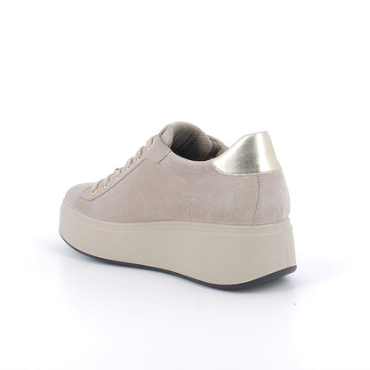 Igi&Co 2170555 Sneakers con zeppa da donna beige con lacci