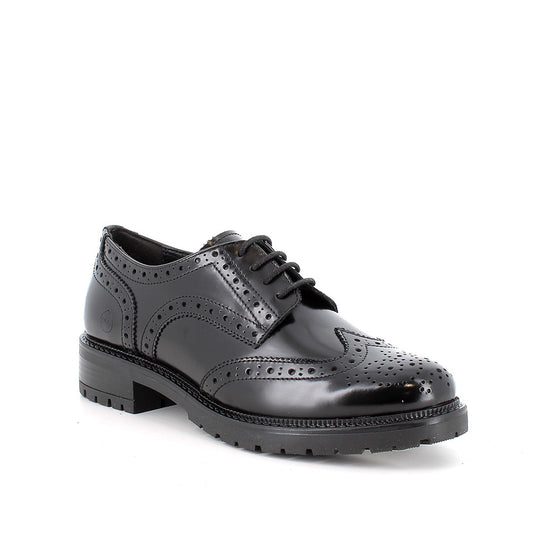 Igi&Co 2185800 Stringate con tacco da donna nero con lacci