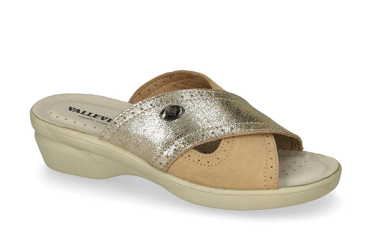 Valleverde 25301 ciabatta donna con sottopiede in pelle