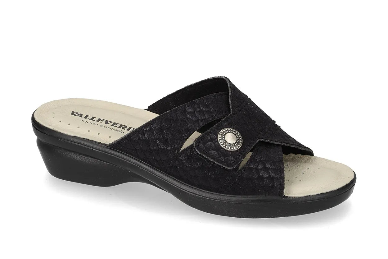 Valleverde 25306B ciabatta donna con sottopiede in pelle