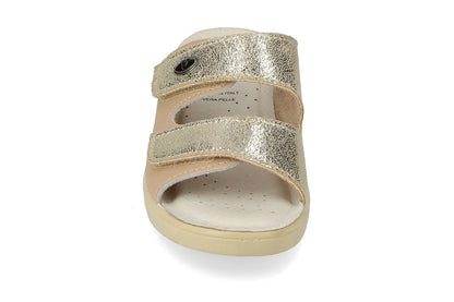 Valleverde 25312 ciabatta donna con velcro, sottopiede in pelle