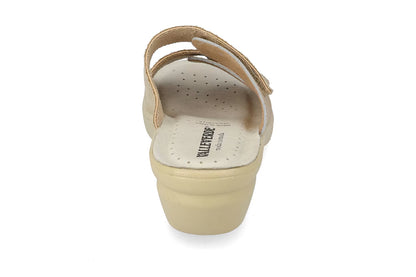 Valleverde 25312 ciabatta donna con velcro, sottopiede in pelle