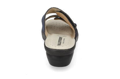 Valleverde 25312 ciabatta donna con velcro, sottopiede in pelle