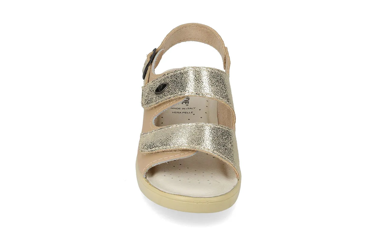 Valleverde 25313 sandalo con velcro, sottopiede in pelle