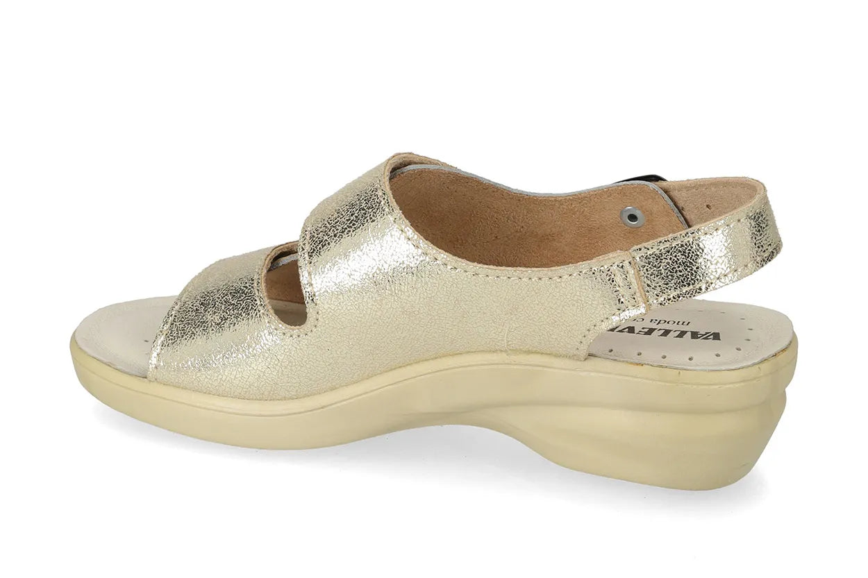 Valleverde 25313 sandalo con velcro, sottopiede in pelle