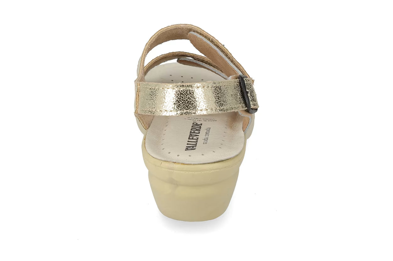 Valleverde 25313 sandalo con velcro, sottopiede in pelle
