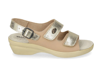 Valleverde 25313 sandalo con velcro, sottopiede in pelle