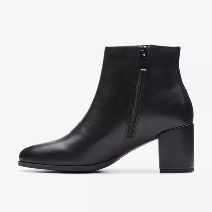 174797 Clarks Freva55 Zip stivaletto donna in pelle nero