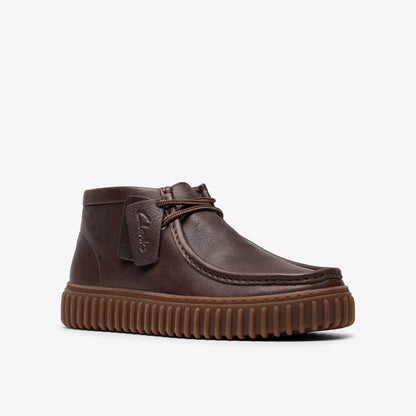 Clarks 26183425 Torhill Hi Pelle marrone scuro da uomo