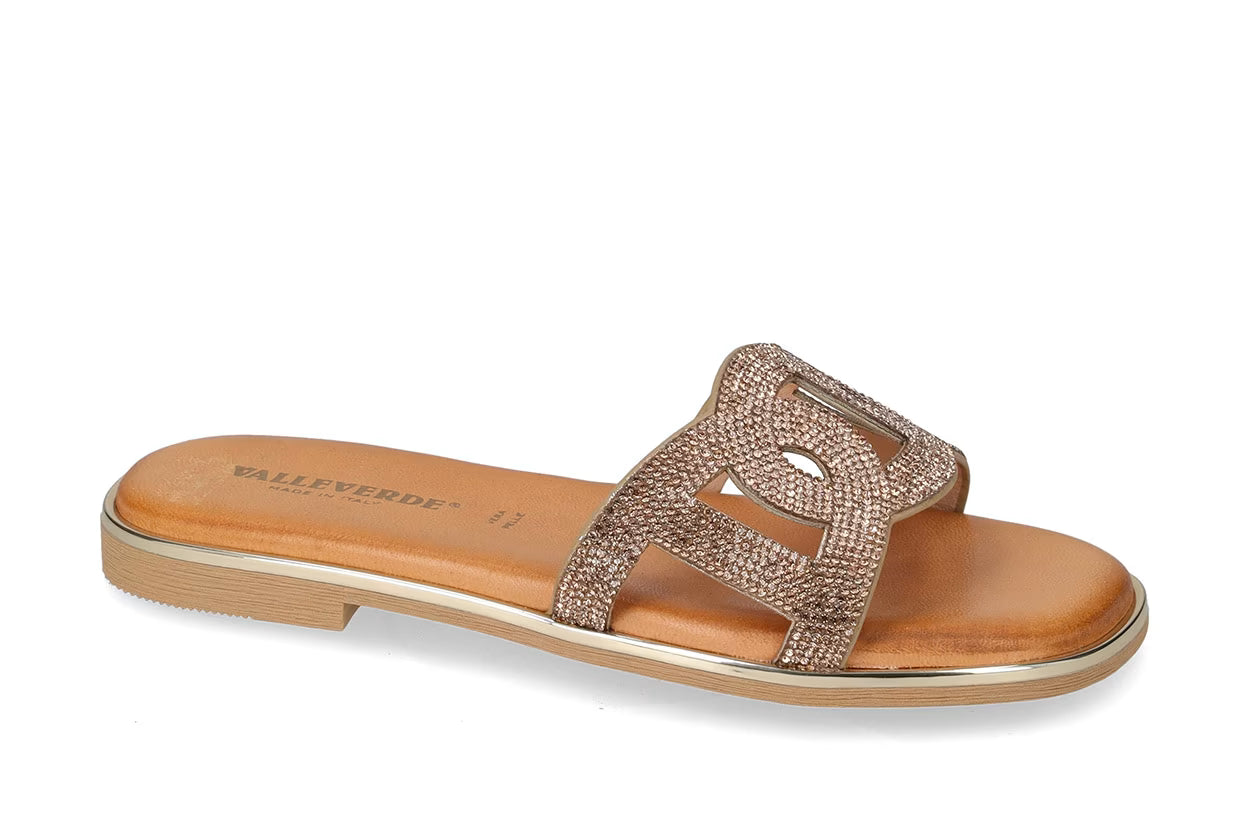 Valleverde 32030 sandalo con strass sottopiede in pelle