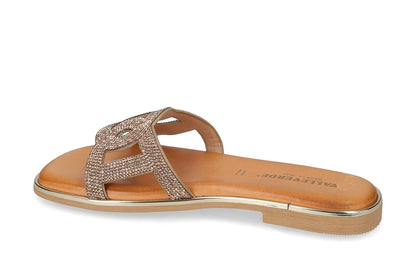 Valleverde 32030 sandalo con strass sottopiede in pelle