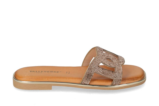 Valleverde 32030 sandalo con strass sottopiede in pelle
