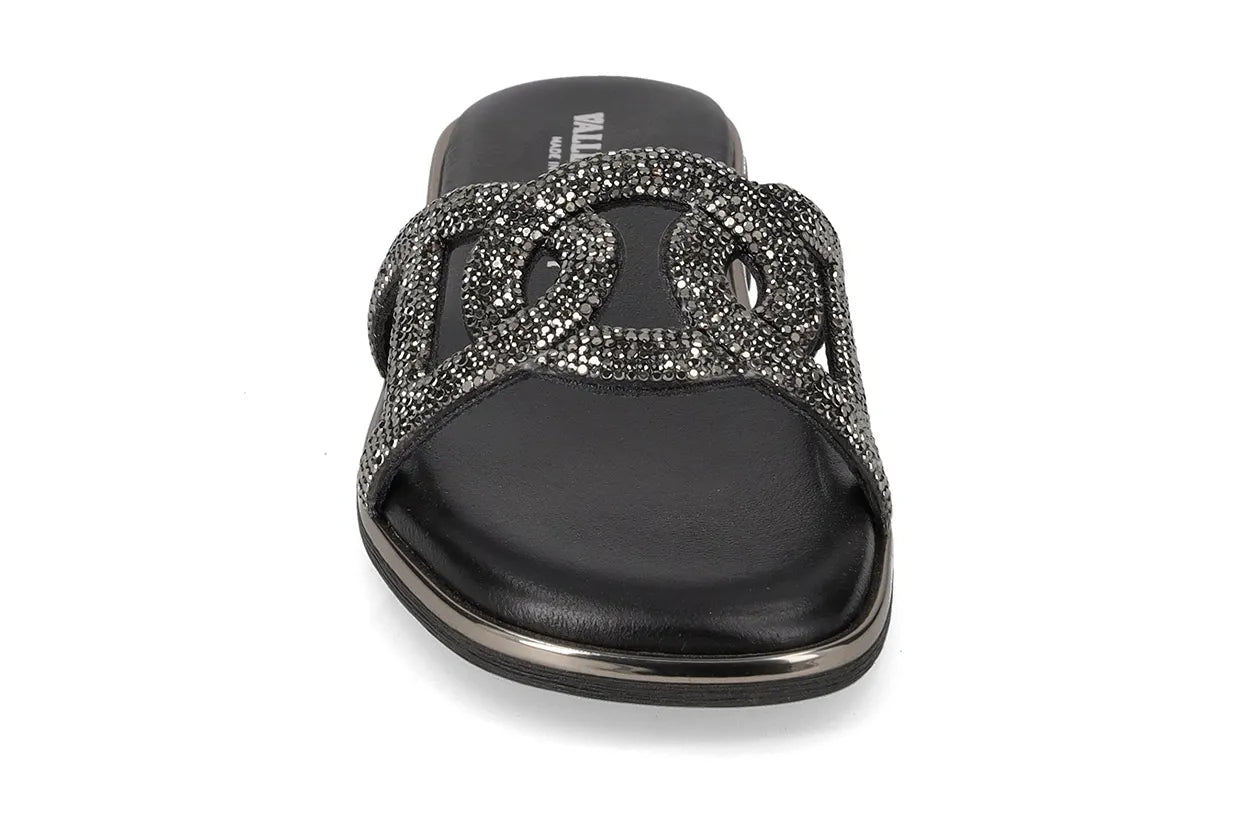 Valleverde 32030 sandalo con strass sottopiede in pelle