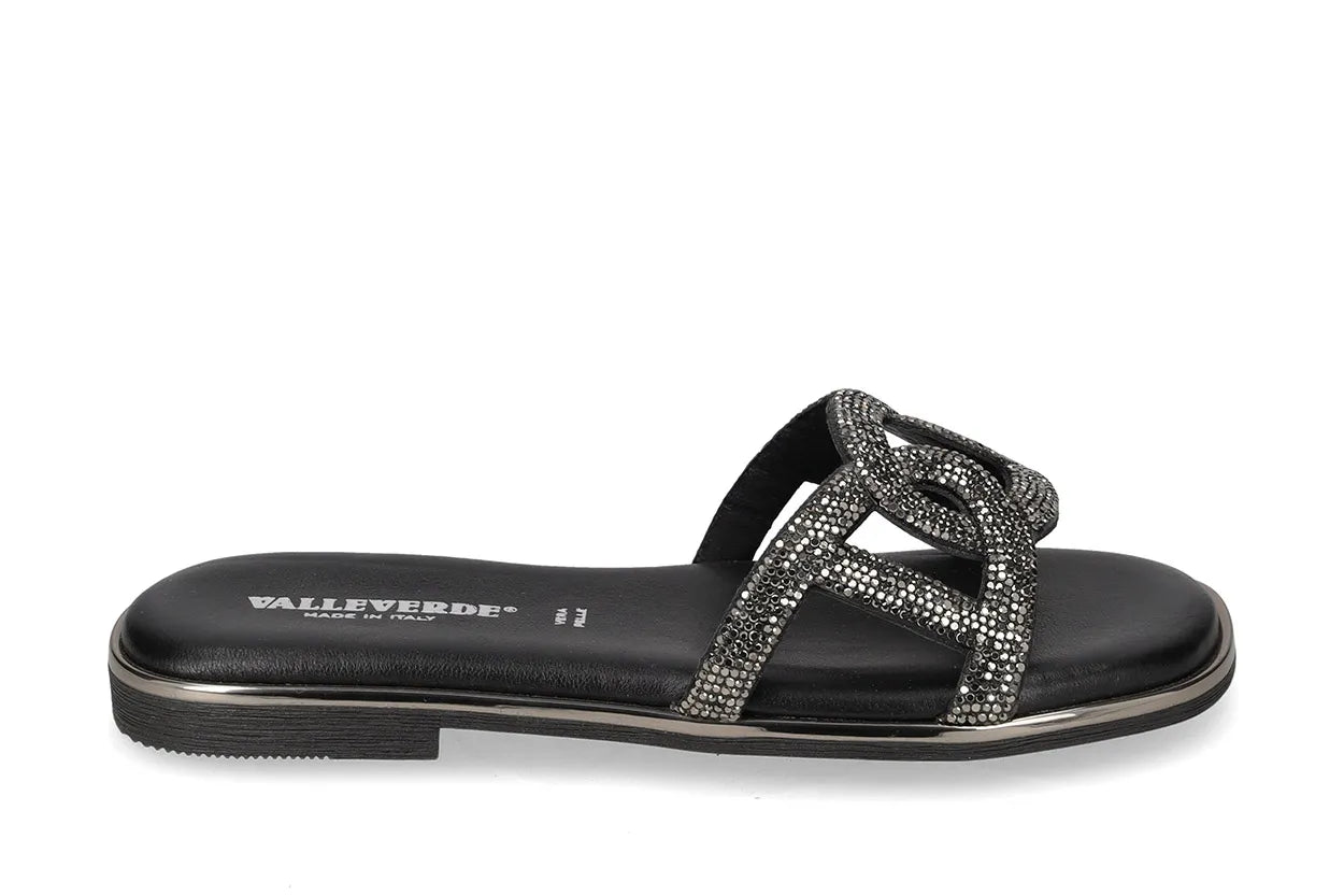 Valleverde 32030 sandalo con strass sottopiede in pelle