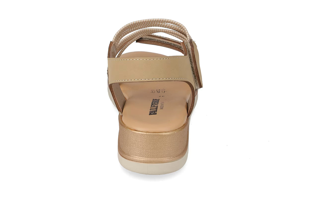 Valleverde 55570 sandalo con doppio velcro e sottopiede in pelle