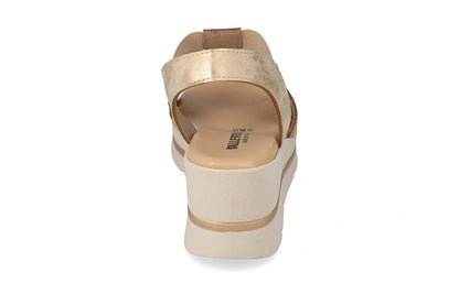 Valleverde 55581 sandalo zeppa con accessorio decorativo e sottopiede in pelle