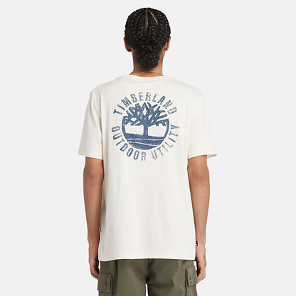 Timberland A5V7K t-shirt con grafica non tinta da uomo in tessuto