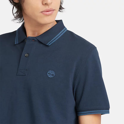 Timberland A5W4Y polo in piquè con riga da uomo