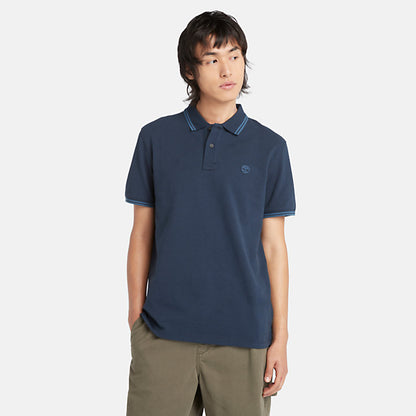 Timberland A5W4Y polo in piquè con riga da uomo