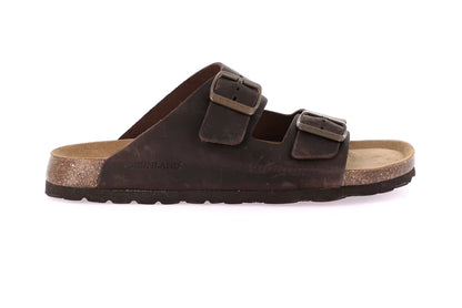 Grunland CB1631 Ciabatta doppia fascia in nabuk ingrassato | BOBO