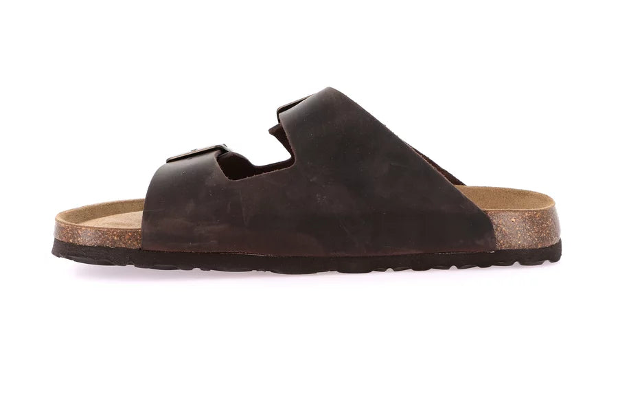Grunland CB1631 Ciabatta doppia fascia in nabuk ingrassato | BOBO