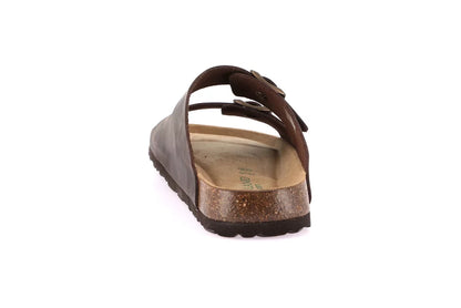 Grunland CB1631 Ciabatta doppia fascia in nabuk ingrassato | BOBO