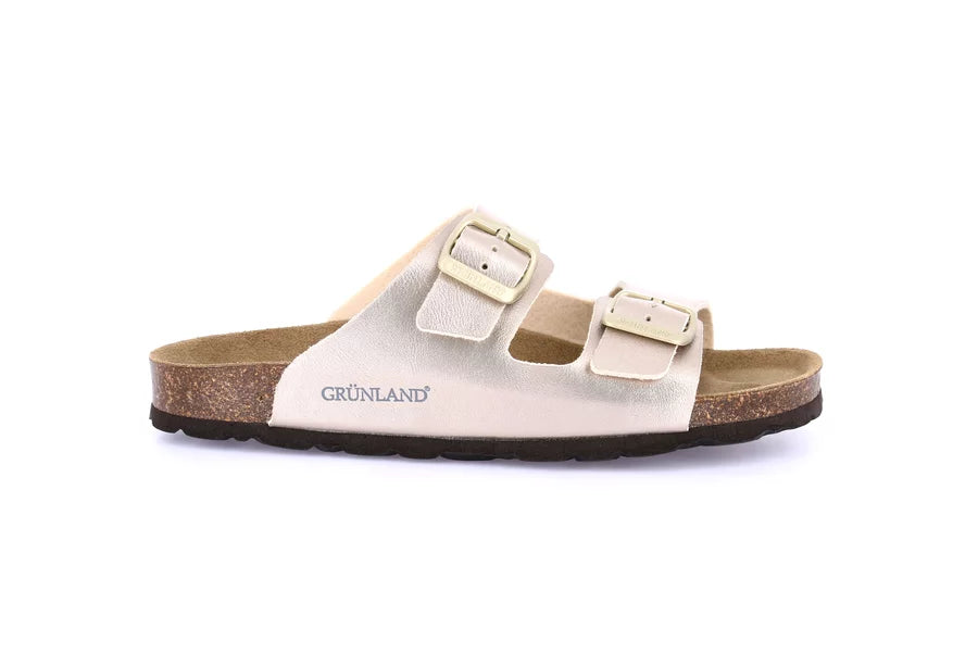 Grunland CB2425 Ciabatta doppia fibbia con tomaia in materiale riciclato | SARA