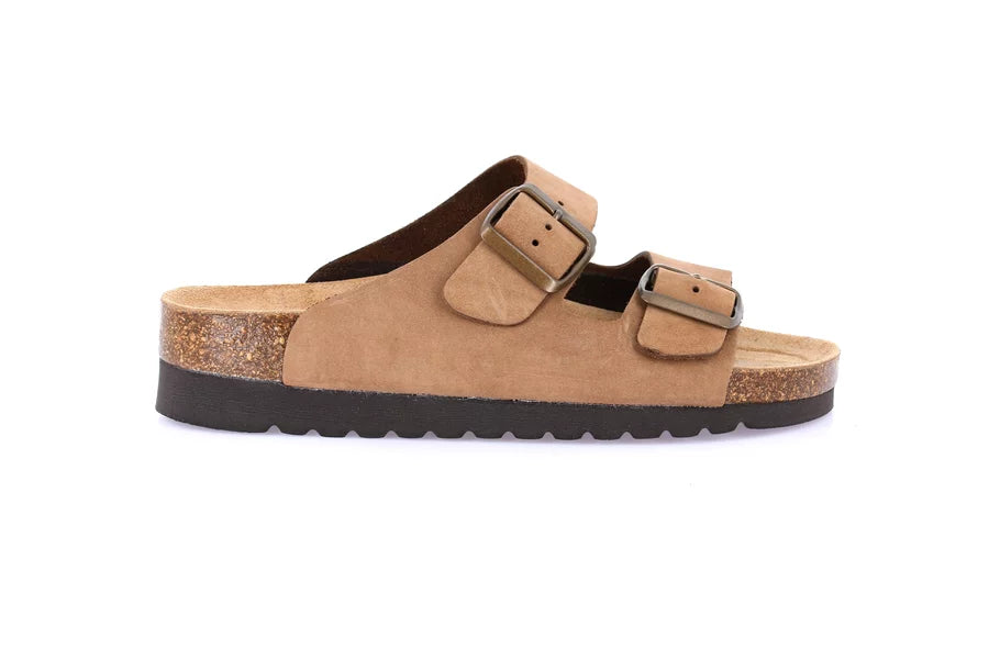 Grunland CB2569 Ciabatta in sughero naturale e nabuk | HOLA