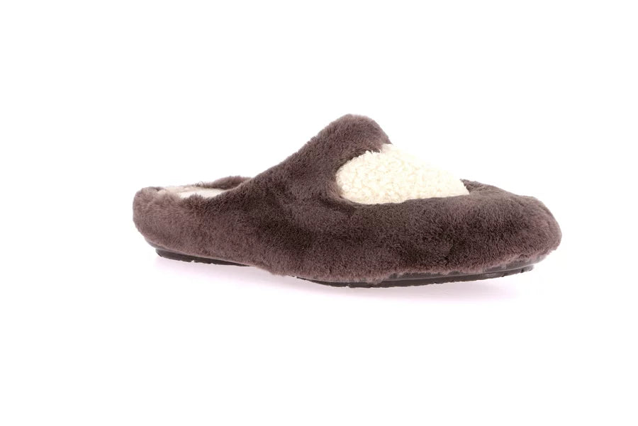 Grunland CI3058 Ciabatta in peluche con cuore | FAYE