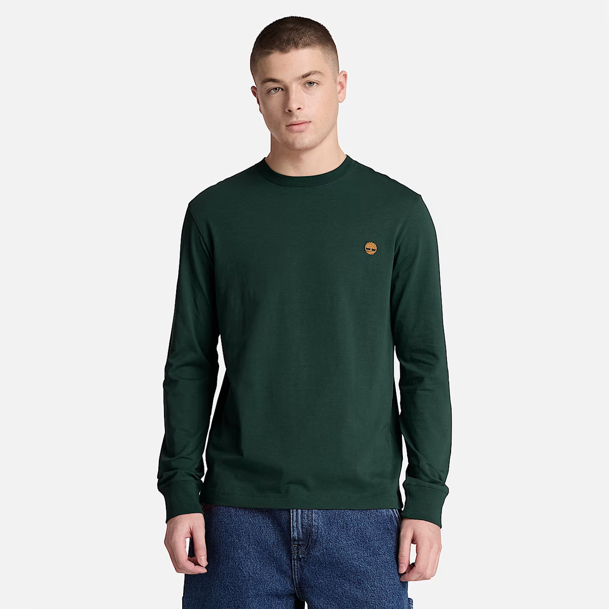 Timberland 0YHBT T-shirt a Maniche Lunghe con Ricamo Dunstan River Slim da Uomo