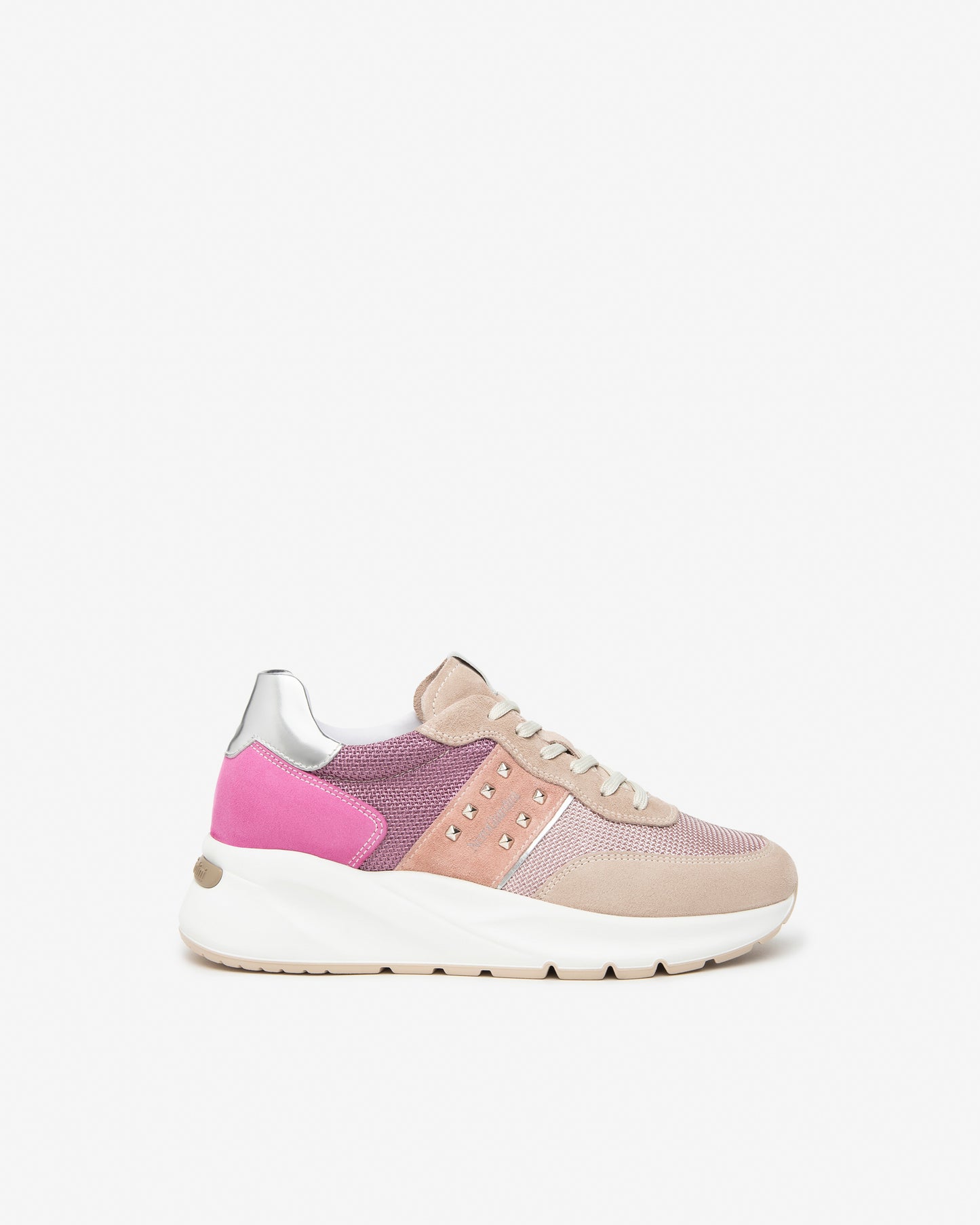 Nero Giardini E409852D sneakers donna in pelle, suede e tela