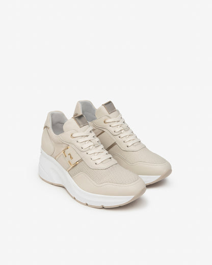 Nero Giardini E409890D sneakers donna in pelle, suede e materiale tecnico