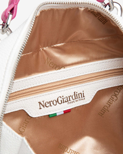 Nero Giardini E443751D borsa a mano da donna in materiale tecnico bianco