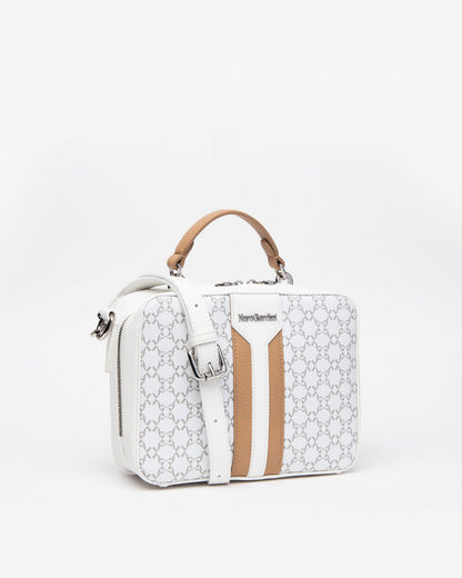 Nero Giardini E443752D borsa a mano da donna in materiale tecnico bianco