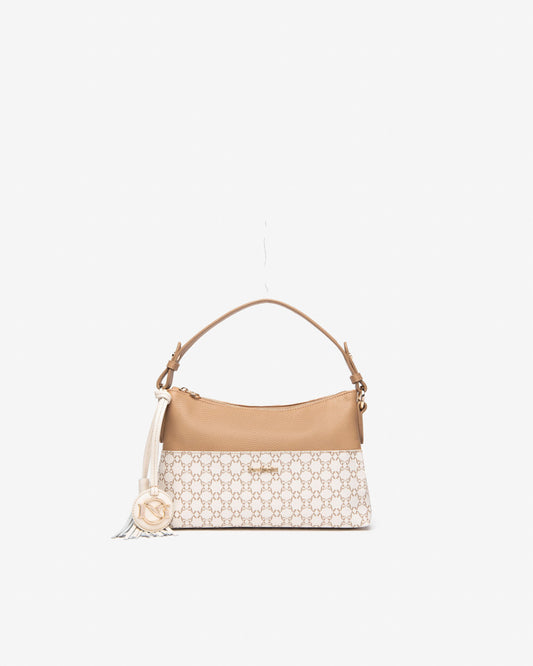 Nero Giardini E443762D borsa hobo da donna in materiale tecnico bianco o beige