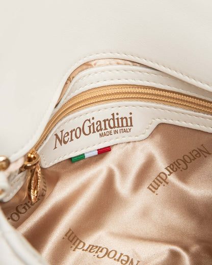 Nero Giardini E443770D borsa a tracolla da donna in materiale tecnico nero o latte