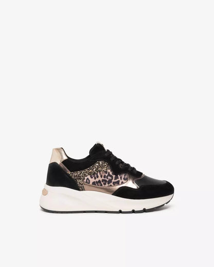 Nero Giardini E512864D Sneakers Donna in Suede, Pelle e Materiale Tecnico