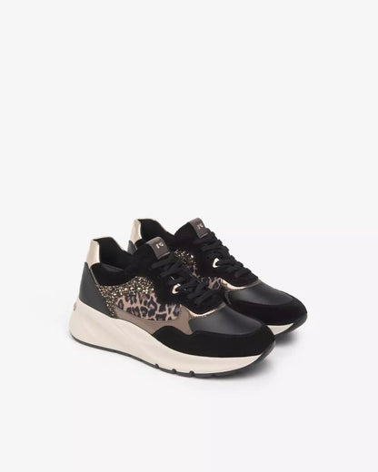 Nero Giardini E512864D Sneakers Donna in Suede, Pelle e Materiale Tecnico