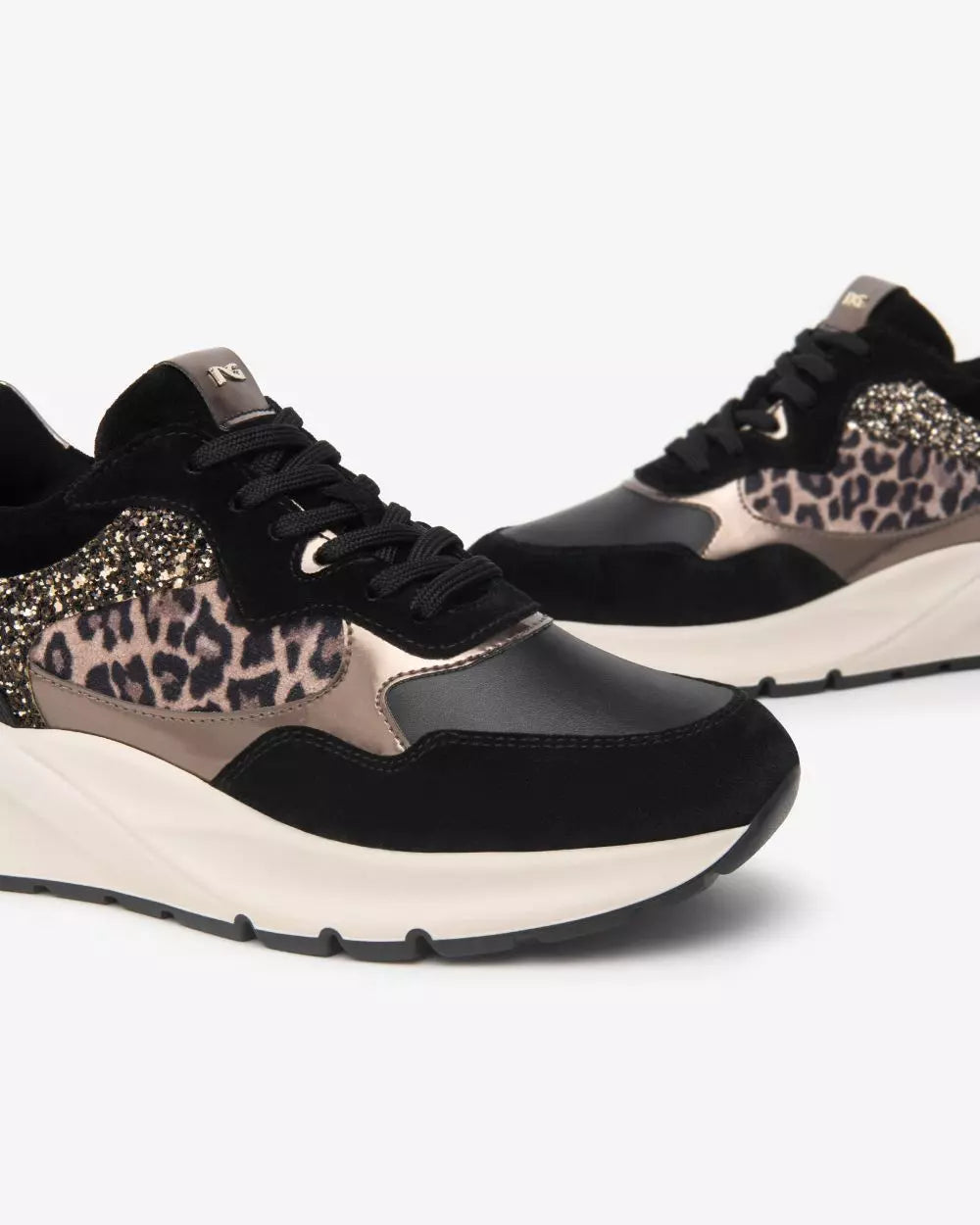 Nero Giardini E512864D Sneakers Donna in Suede, Pelle e Materiale Tecnico